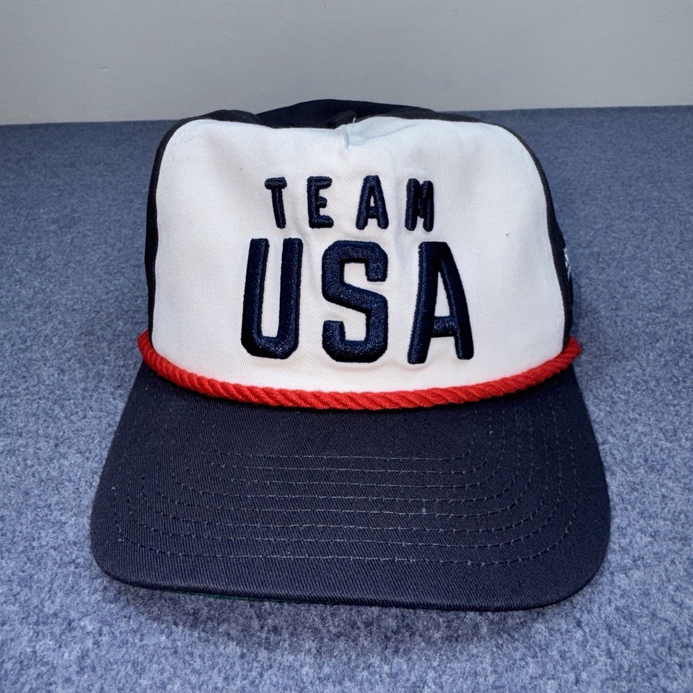 New Era Team USA Olympics The Golfer Pride White Navy Snapback Rope Hat